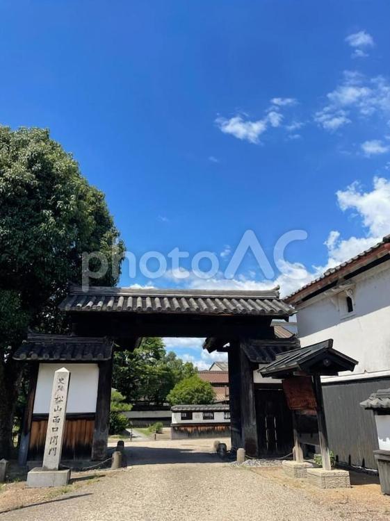 松山西口関門　宇陀松山城　指定文化財 松山西口関門,宇陀松山城,黒門の写真素材