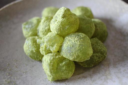 Photo, warabimochi, matcha warabi mochi, japanese confectionery, 