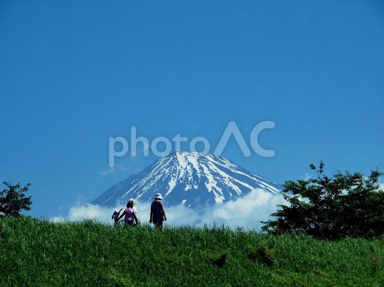 ふもと散策１ 富士山,散歩,散策の写真素材