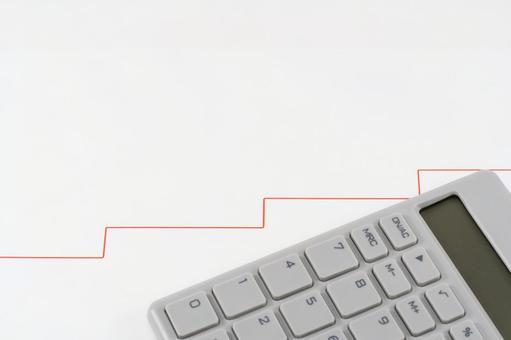 グラフと電卓で価値が上がるイメージ グラフと電卓で価値が上がるイメージ 価値,増加,上がるの写真素材