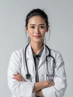 プロフェッショナルな雰囲気の若手女医 プロフェッショナルな雰囲気の若手女医の写真
