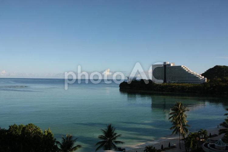 グアムの海とチャペル 海外,グアム,海の写真素材