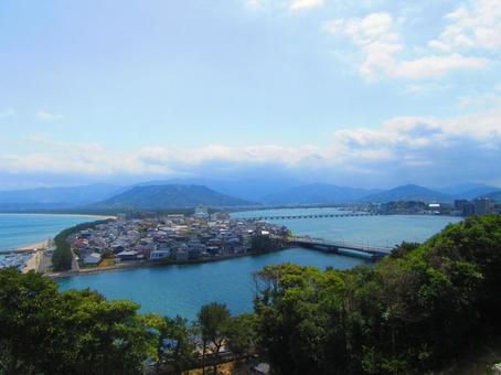 唐津城から見た風景 島,海,唐津城の写真素材