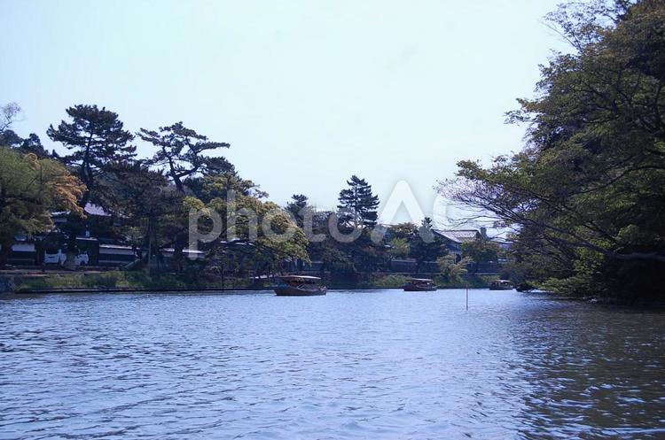 松江城　堀川めぐり　遊覧船　松江　島根県 松江城,堀川めぐり,遊覧船の写真素材