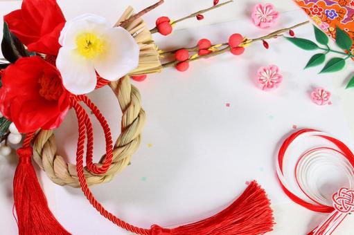 お正月・年賀状の画像　１ 年賀状,正月,しめ飾りの写真素材