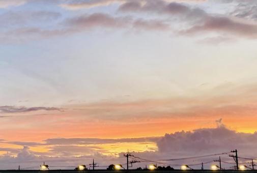 Sunset view from the supermarket rooftop, JPG