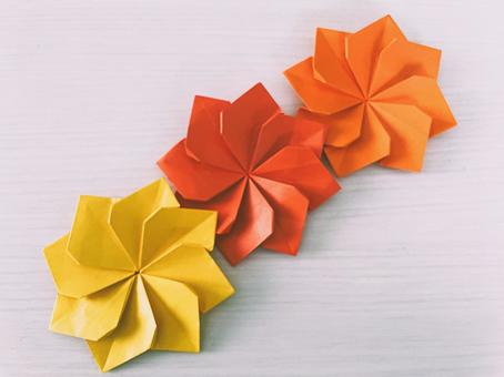 Origami work (three-dimensional dahlia flower) 6, JPG