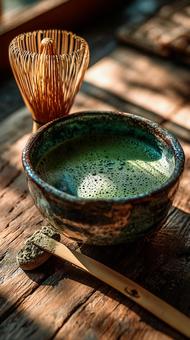 点てた抹茶 点てた抹茶の写真