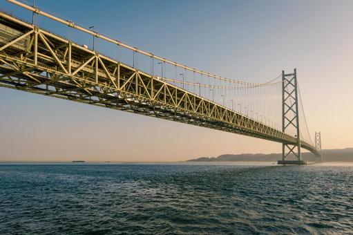 明石海峡大橋 明石海峡大橋 橋,海,淡路島の写真素材