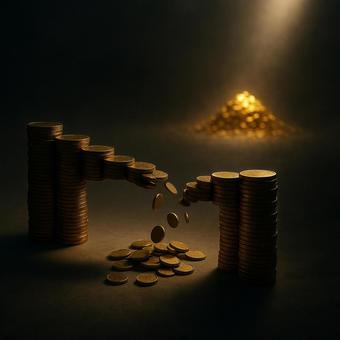 崩れ落ちる金貨の橋 崩れ落ちる金貨の橋の写真