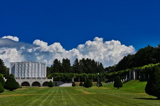 夏の前田森林公園 夏の前田森林公園 夏,展望ラウンジ,藤棚の写真素材