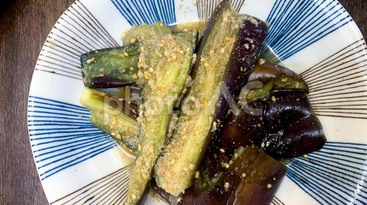 胡麻香るやわらかナスのお浸し ナス,お浸し,胡麻の写真素材