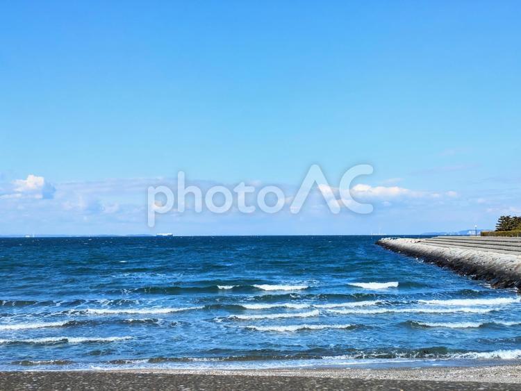 快晴の渥美半島白谷海岸ドライブ風景２ 海,波,海辺の写真素材