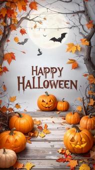 Halloweenの文字とカボチャの背景 Halloweenの文字とカボチャの背景の写真