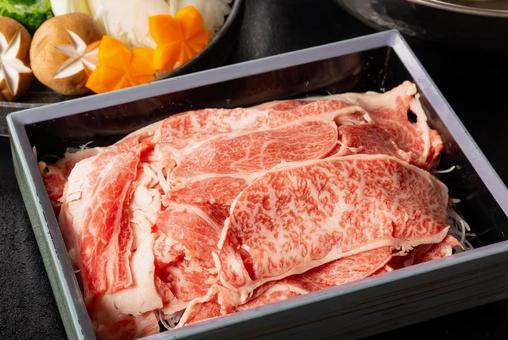 すき焼きの牛肉 すき焼き,肉,すき焼き肉の写真素材