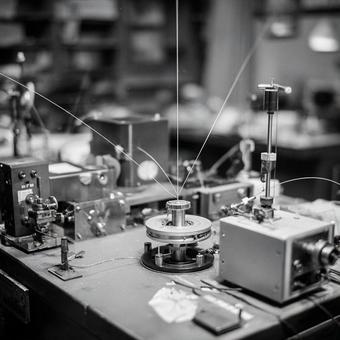 近代工場の精密な繊維機械の写真