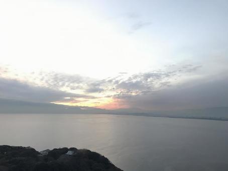 江の島の夕焼け 江の島の夕焼け 江の島,夕焼け,風景の写真素材