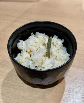 山菜入り炊き込みご飯 炊き込みご飯,フキ,山菜の写真素材