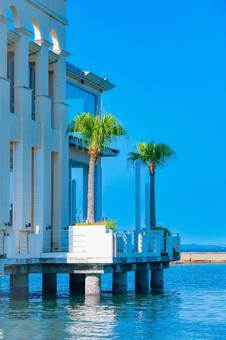 福岡県　シーサイドももち海浜公園の風景 福岡県,福岡市,青空の写真素材