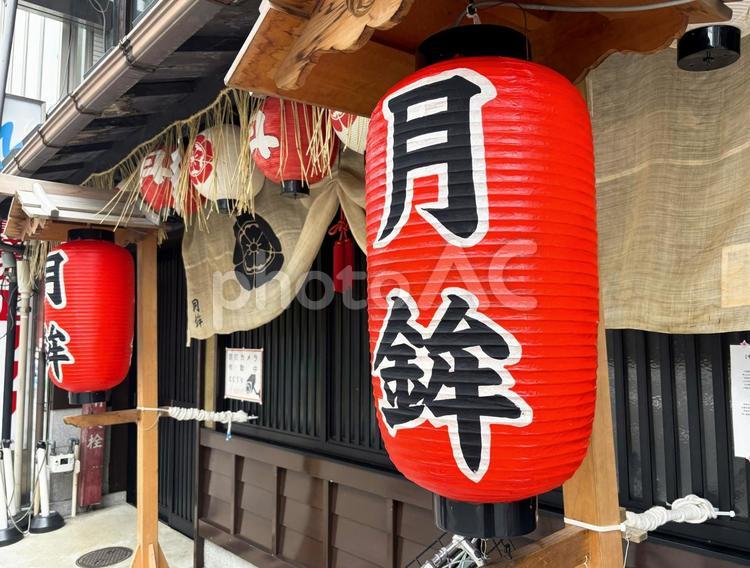 祇園祭期間中の四条通り沿いの月鉾の会所 月鉾,月鉾保存会,祇園祭の写真素材