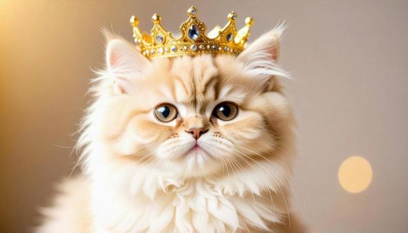 ティアラと猫の写真