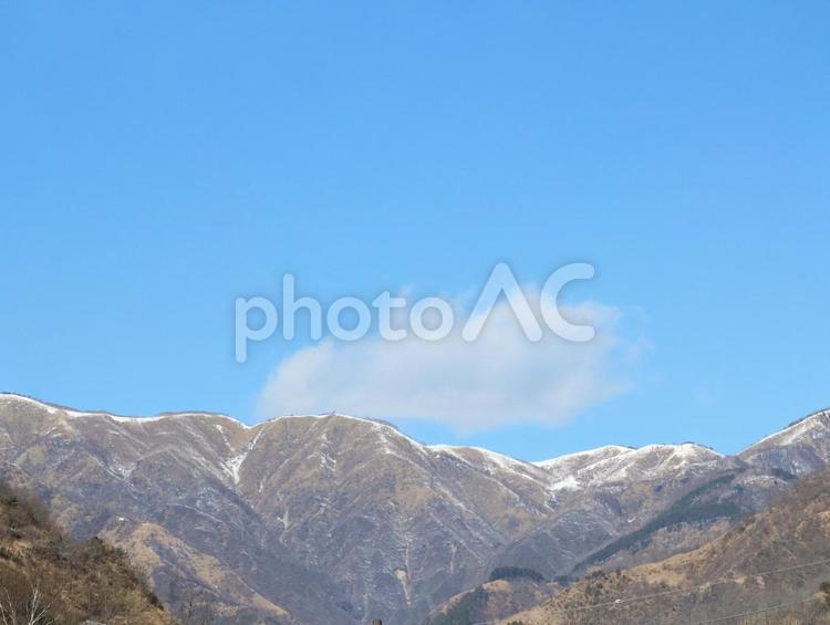 青空と稜線 山,山脈,稜線の写真素材