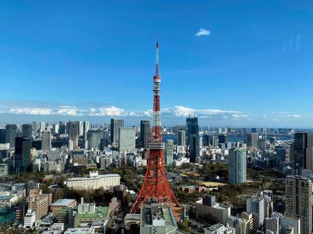 東京タワーと空 東京タワーと空の写真