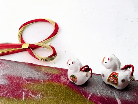 お正月(年賀状&年末年始)44 お正月(年賀状&年末年始)44 冬,年賀状,和紙の写真素材