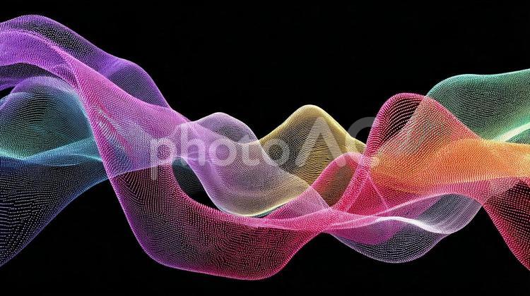 デジタルアートの抽象的な曲線 抽象,波形,パターンの写真素材