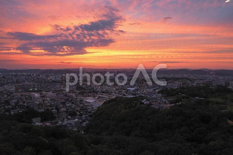 夕暮れの街 都市,夕暮れ,夕焼けの写真素材