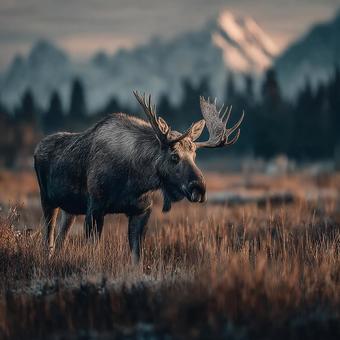 威厳あるヘラジカのポートレート 威厳あるヘラジカのポートレートの写真