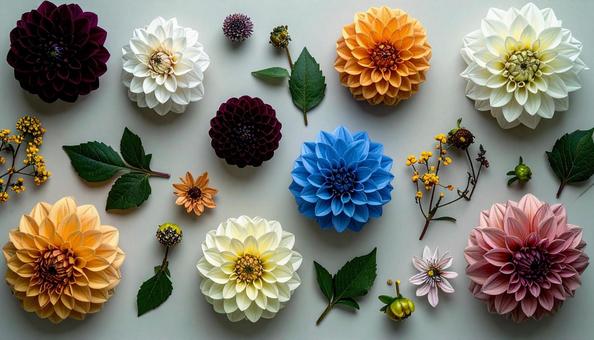 9月誕生花 ダリア キンモクセイ 9月誕生花 ダリア キンモクセイの写真