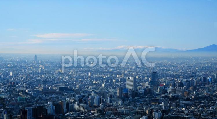 都庁からの東京の風景 都市風景,霞み,霞むの写真素材