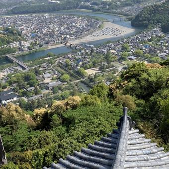 岩国城からの眺め 岩国城,山口県,日本100名城の写真素材