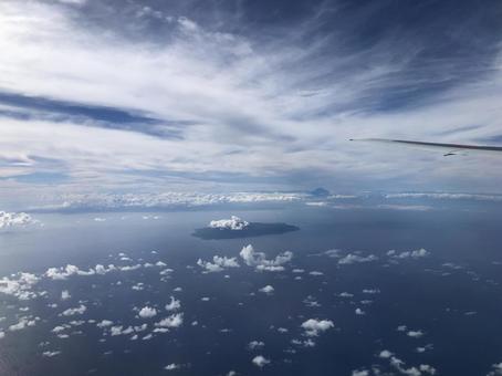 飛行機から見える空 飛行機から見える空の写真