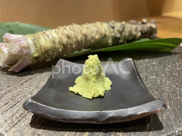 寿司屋のわさび わさび,寿司,刺身の写真素材