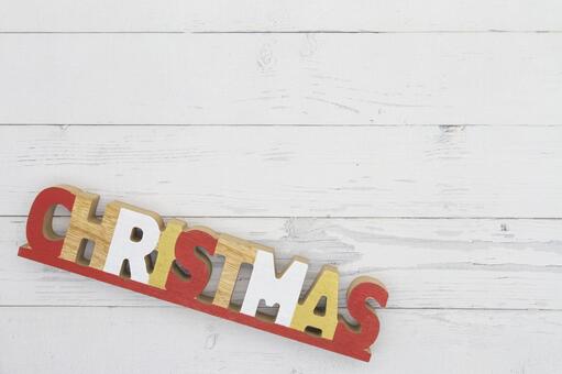 メリークリスマス文字と白い板の背景 クリスマス,文字,置物の写真素材