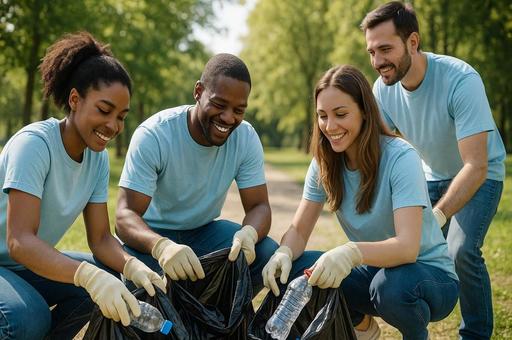 公園清掃活動の人物の写真