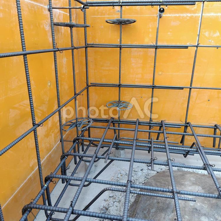 木造戸建て　基礎工事　鉄筋 鉄筋,配筋,鉄筋基礎工事の写真素材