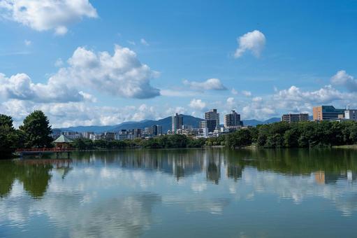 晴れた休日の大濠公園 大濠公園,公園,博多の写真素材