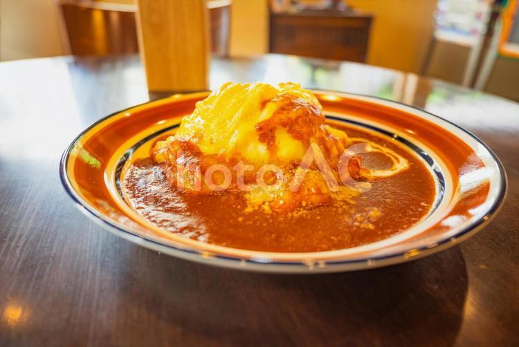 トロトロふわふわのオムライス レストラン,カフェ,ふわふわの写真素材