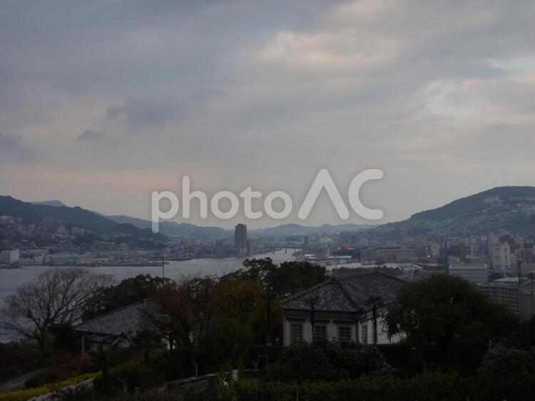 長崎の町並み６ 長崎県,町並み,空の写真素材