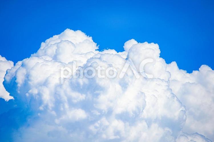 青と白の夏空の積雲 青空,積雲,夏の写真素材