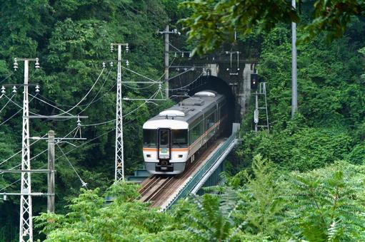 山間部を走る飯田線・特急伊那路 山間部を走る飯田線・特急伊那路 jr東海,特急,伊那路の写真素材