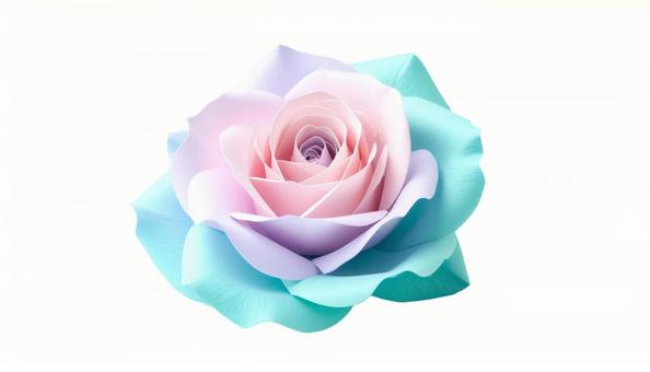 パステルカラーの紙製薔薇(背景透過) パステルカラーの紙製薔薇(背景透過)の写真