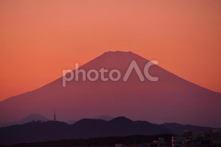 風景　夕焼け富士 風景,夕焼け,富士山の写真素材