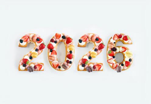 New Year ケーキ 2026 年賀状,2026,令和8年の写真素材