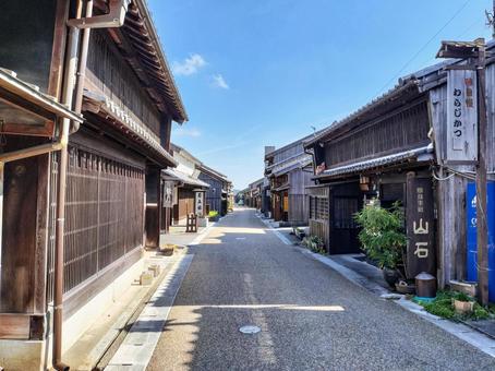 旧東海道「関宿」の町並み 関宿,旧東海道,宿場町の写真素材