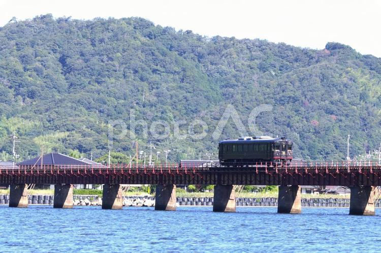 由良川橋梁　由良川鉄橋　丹後くろまつ号 由良川橋梁,由良川鉄橋,丹後くろまつ号の写真素材