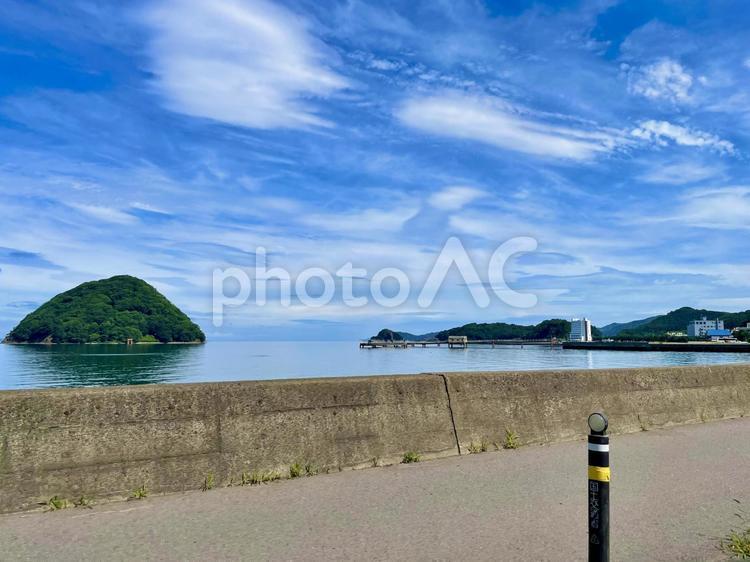 青森市浅虫の海岸と湯ノ島 浅虫温泉,湯ノ島,浅虫の写真素材